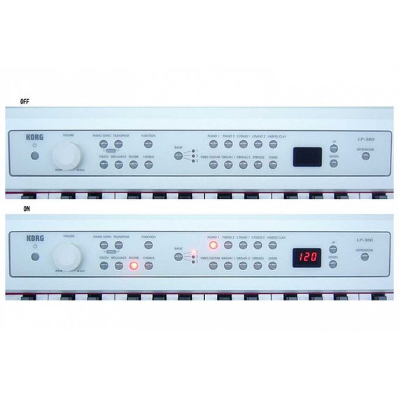KORG LP-380 WH цифровое пианино, цвет белый. 88 клавиш, RH3 (Real Weighted Hammer Action 3)