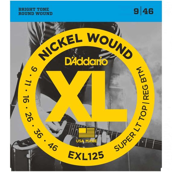 D'ADDARIO EXL125 Набор 6 струн для электро-гитары никель 009-046