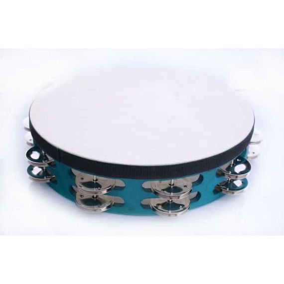 FLEET THD10BL2 Тамбурин 10" с кожей, синий, два ряда бубенцов