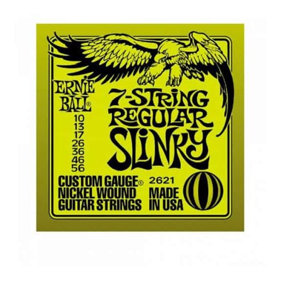 ERNIE BALL 2621 струны для 7стр. эл.гитары Nickel Wound Regular Slinky 7 (10-13-17-26-36-46-56)