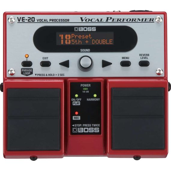 BOSS VE-20 двойная педаль гармонайзер. Память: 30 фабричные + 50 пользовательские установки. Семплер