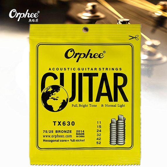 ORPHEE TX630 Струны для акустической гитары,  75/25 Bronze, 11-52