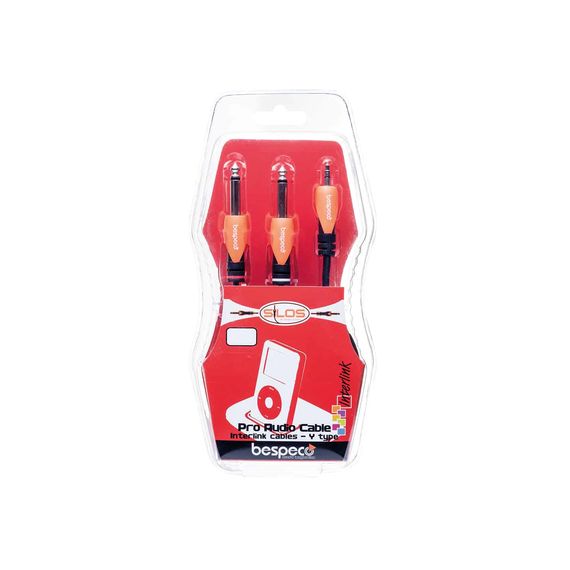 BESPECO SLYMSJ180 Кабель готовый серии "SILOS", JACK stereo 3.5mm - 2 x JACK mono 6.3mm, длинна 1.8м, изображение 2