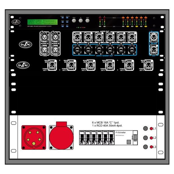 DAS AUDIO DASnet-Rack-26 Рэковая стойка с DASnet патч-панелями для AERO-20