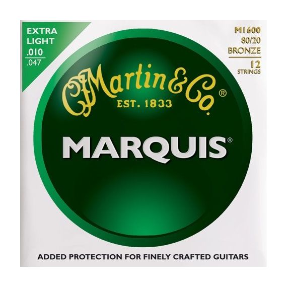 MARTIN M1600 MARQUIS НАБОР 12 СТРУН для гитары Акустик материал: Бронза мензура: Стандарт  толщины,