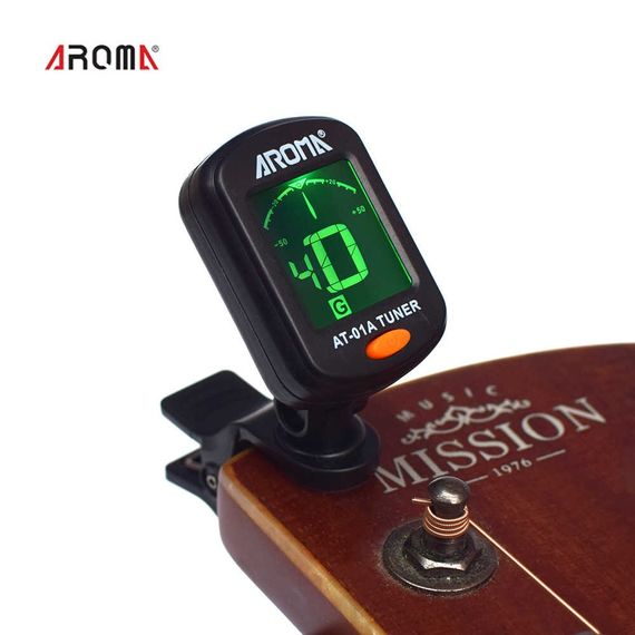AROMA AT-01A Тюнер для гитары, баса, укулеле, скрипки