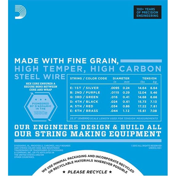 D'ADDARIO EXL120+ Набор 6 струн для гитары электро никель 0095-044, изображение 3
