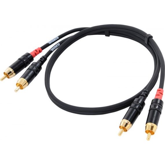 CORDIAL CFU 0.6 CC кабель сдвоенный RCA/RCA, 0.6м, черный