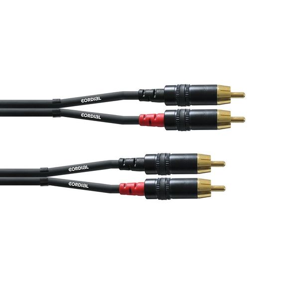 CORDIAL CFU 0.6 CC кабель сдвоенный RCA/RCA, 0.6м, черный, изображение 2