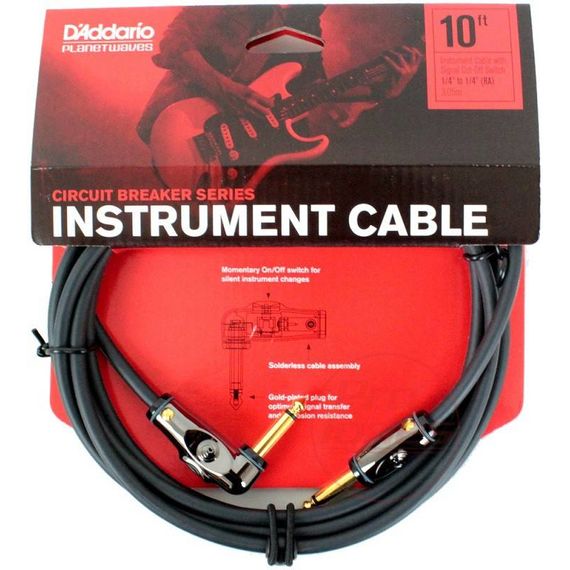 PLANET WAVES PW-AGRA-10 Кабель инструментальный 3м выключатель Circuit Breaker