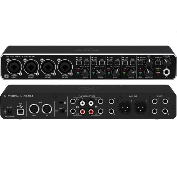 BEHRINGER UMC404HD-EU MIDI внешний USB / MIDIинтерфейс для записи и воспроизведения звука на компьютере (PC / MAC),