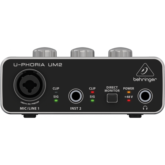 BEHRINGER UM2 Интерфейс USB внешний, 2 входа/2 выхода, микрофонные предусилители Xenyx