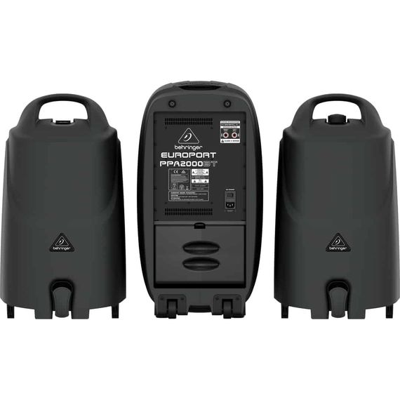 BEHRINGER PPA2000BT портативная система звукоусиления, 8 канальный активный микшер 2х500Вт и 2 АС 10"+1", 7 полос GEQ с FBQ, FX, Bluetooth, Стаканы