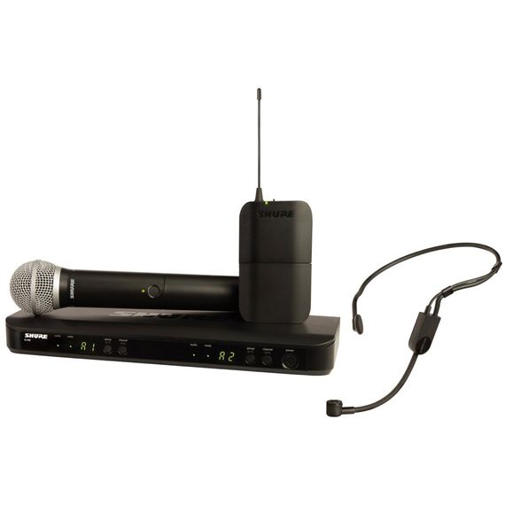 SHURE BLX1288E/P31 M17 двухканальная радиосистема с ручным и головным микрофонам: PG58 и PGA31, 662