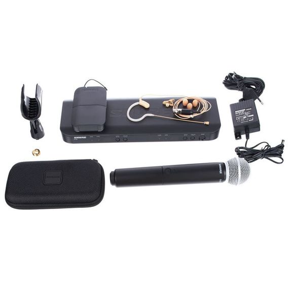 SHURE BLX1288E/MX53 M17 двухканальная радиосистема с ручным и ушным микрофонами: SM58 и MX153, 662-6, изображение 2