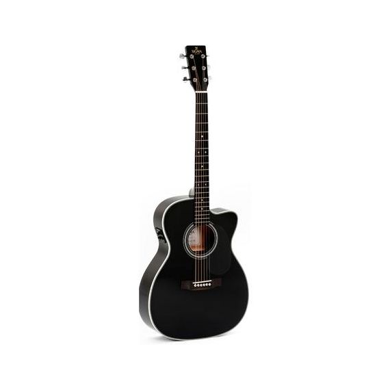 SIGMA 000MC-1E-BK Электроакустическая гитара Корпус: 000-14 Fret, Cutaway Крепление грифа: ласточкин