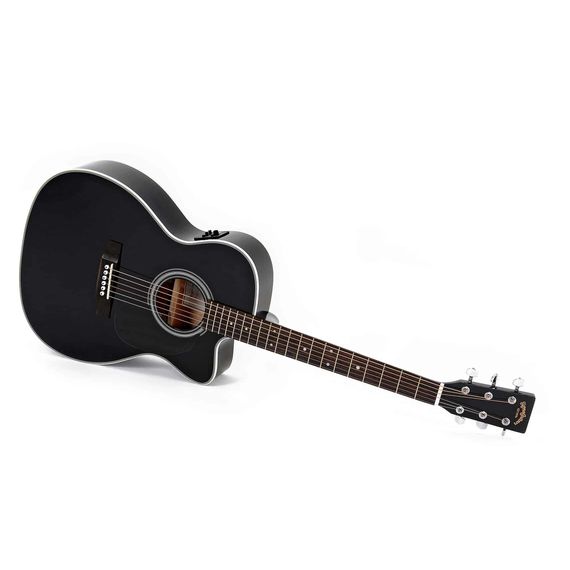 SIGMA 000MC-1E-BK Электроакустическая гитара Корпус: 000-14 Fret, Cutaway Крепление грифа: ласточкин, изображение 3