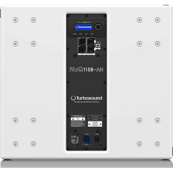 TURBOSOUND NuQ118B-AN-WH активный сабвуфер, 18" бэнд-пасс, усилитель 3000Вт с DSP KLARK TEKNIK,