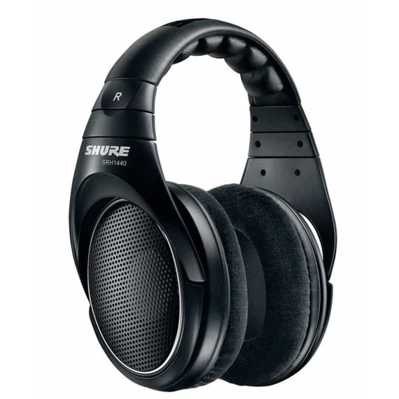 SHURE SRH1440 Профессиональные открытые наушники 15-27000 Гц, 37 Ом, 101 дБ, неповоротные чашки, сменные велюровые амбушюры