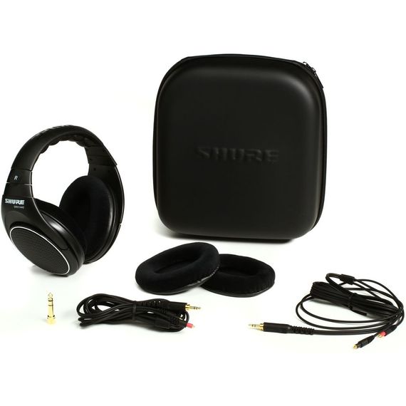 SHURE SRH1440 Профессиональные открытые наушники 15-27000 Гц, 37 Ом, 101 дБ, неповоротные чашки, сменные велюровые амбушюры