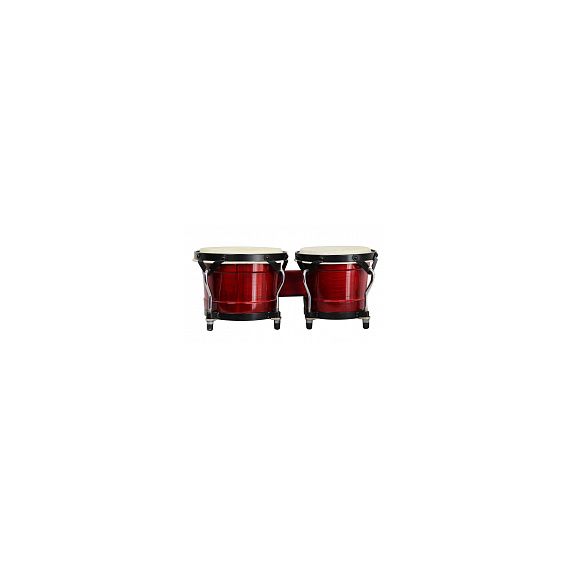 AP PERCUSSION CX-D121B-RW Бонго 6,5"*7,5", корпус махагон, мембрана кожа, обод 3мм, лаги 7 мм, фурнитура хром/черный, цвет красный