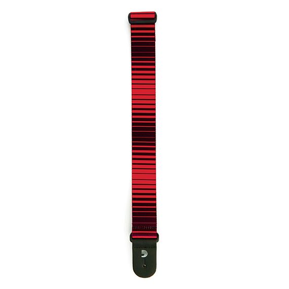PLANET WAVES P20S1507 Rock Ремень для гитары, рисунок «Optical Stripes», красный, изображение 3
