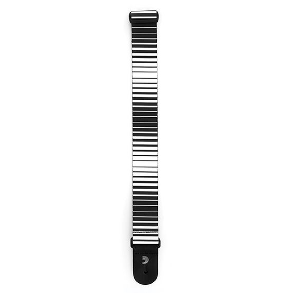 PLANET WAVES P20S1508 Rock Ремень для гитары, рисунок «Optical Stripes», белый, изображение 3