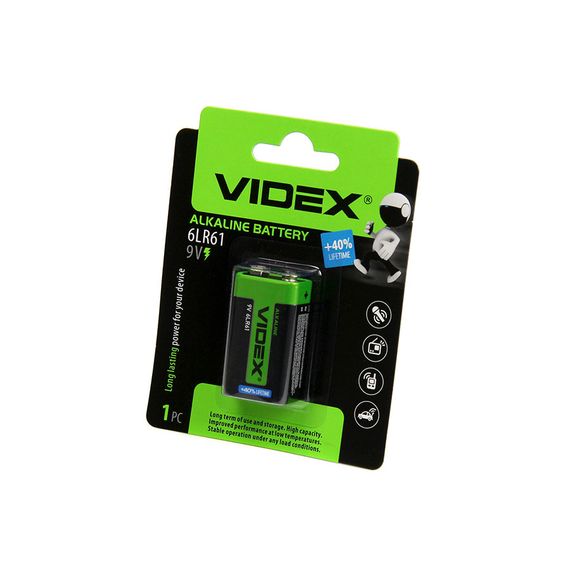 VIDEX 6LR61/9V крона 1 BLISTER CARD (12/96) Батарейка крона