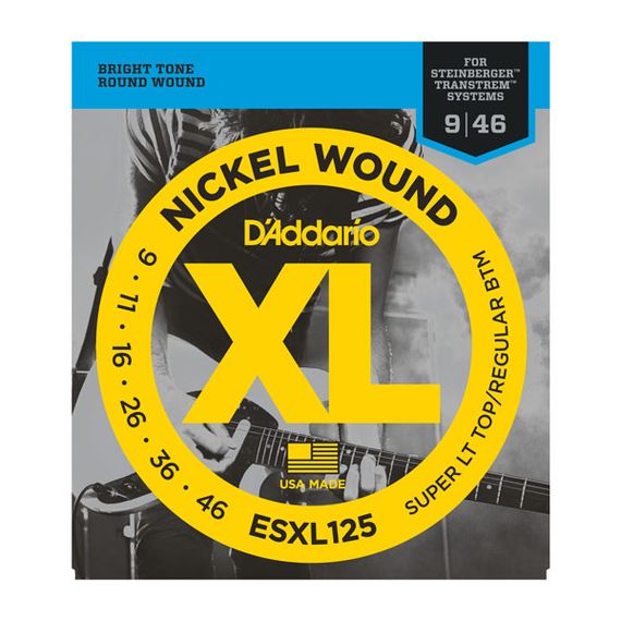 D'ADDARIO ESXL125 Steinberger Комплект струн для электрогитары, Super Light Top/Reg Bott, 9-46
