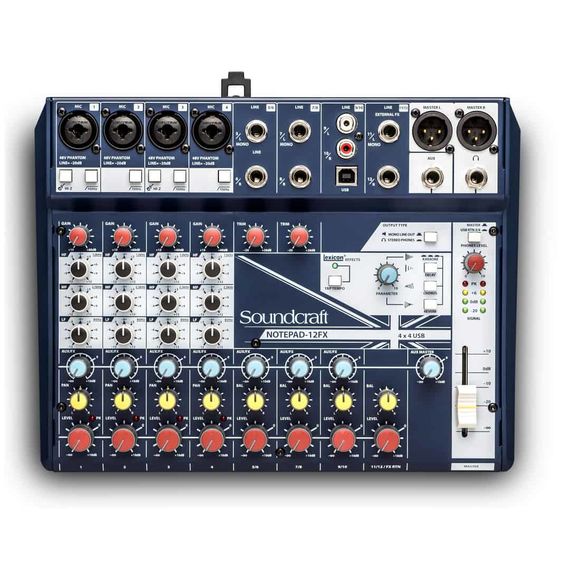 SOUNDCRAFT Notepad-12FX компактный 12-канальный микшерный пульт с процессором эффектов Lexicon и USB