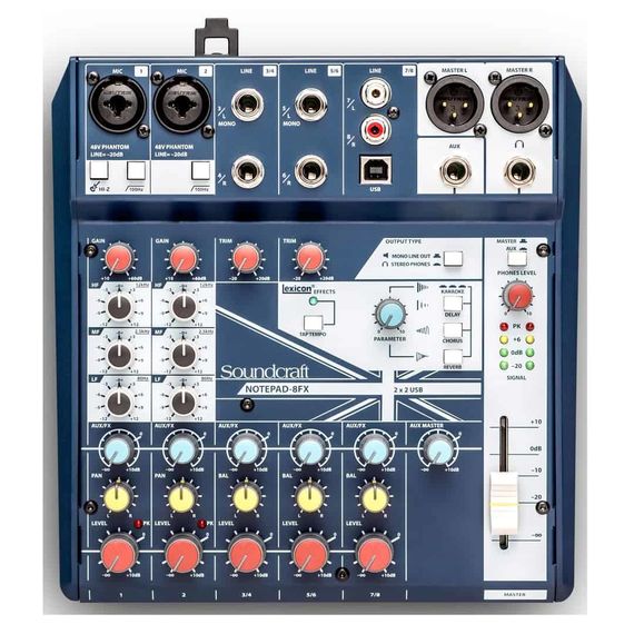 SOUNDCRAFT Notepad-8FX компактный 8-канальный микшерный пульт с процессором эффектов Lexicon и USB