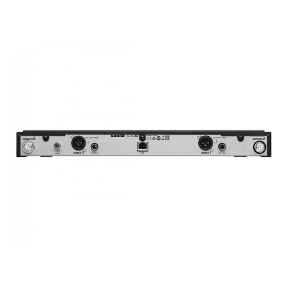 SHURE SLXD4DE H56 цифровой беспроводной двухканальный приемник 470-638 МГц, съемные антенны, крепление в рек. Черный