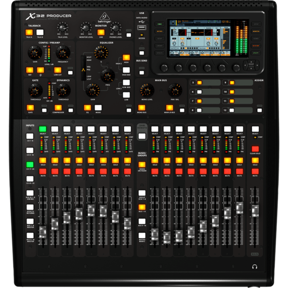 BEHRINGER X32 PRODUCER цифровой микшер, 32 вх+8 возвратов, 17 фейдеров, 22 аналоговых вх/14 вых, 8FX