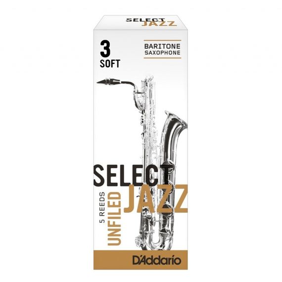 RICO RRS05BSX3S Select Jazz Unfiled Трость для саксофона баритон, размер 3, мягкие (Soft), изображение 2