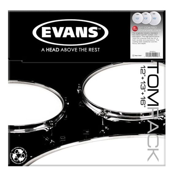 EVANS ETP-G1CTD-S Набор пластиков 12",13",16" Genera G1 Coated, однослойные, с напылением, изображение 2