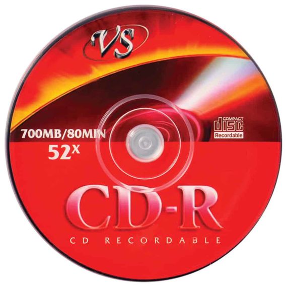 VS 8595 Диск CD-R VS 700Mb 52x диск для однократной записи цифровой информации.