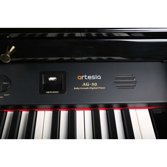 ARTESIA AG-50 Цифровой кабинетный рояль, Количество клавиш 88,Полифония 128,Цвет черный глянцевый