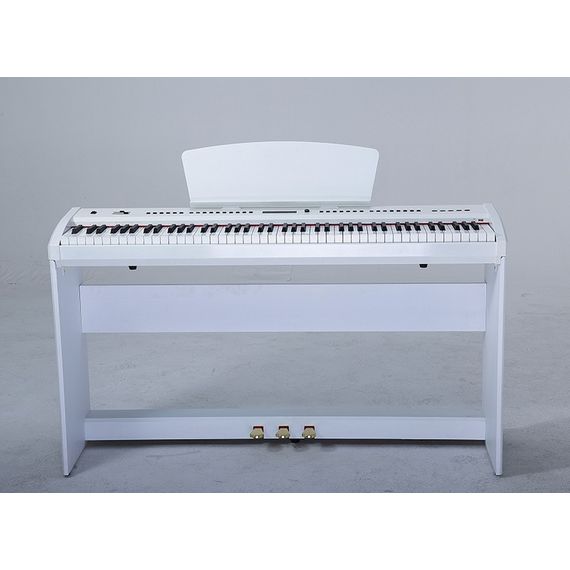 SAI PIANO P-65WH Пианино цифровое, 88 клавиш, молоточковая механика, 130 тембров, 100 стилей,  64 голосая полифония, хорус, реверберация, MP3 плеер/рекордер,  20 демо, усилитель 2*14Вт, стойка, три педали