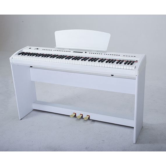 SAI PIANO P-65WH Пианино цифровое, 88 клавиш, молоточковая механика, 130 тембров, 100 стилей,  64 голосая полифония, хорус, реверберация, MP3 плеер/рекордер,  20 демо, усилитель 2*14Вт, стойка, три педали