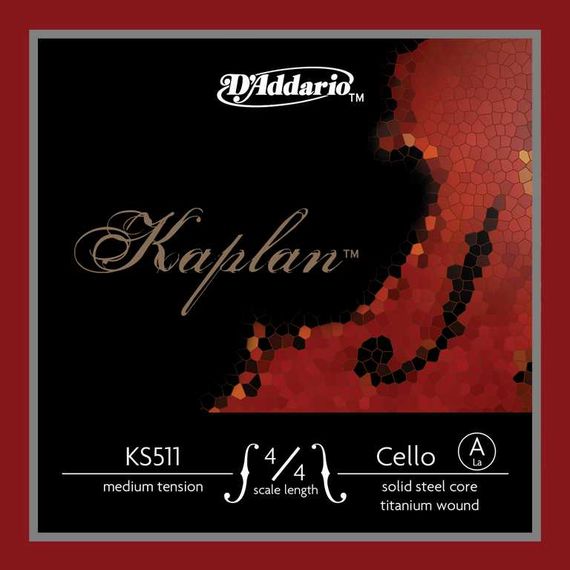 D'ADDARIO KS511-4/4M Kaplan Отдельная струна Ля/A для виолончели размером 4/4, среднее натяжение