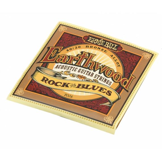 Ernie Ball 2008 комплект струн Earthwood 80/20 Bronze Rock and Blues для 6-струнной акустической гитары.