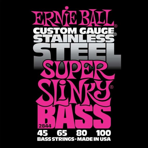 ERNIE BALL 2844 струны для бас-гитары Stainless Steel Bass Super Slinky (45-65-80-100)