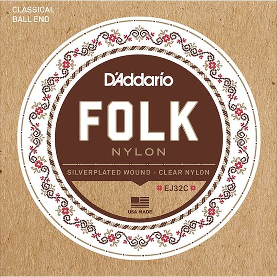 D'ADDARIO EJ32C Folk Nylon Комплект струн для классической/акустической гитары, нейлон