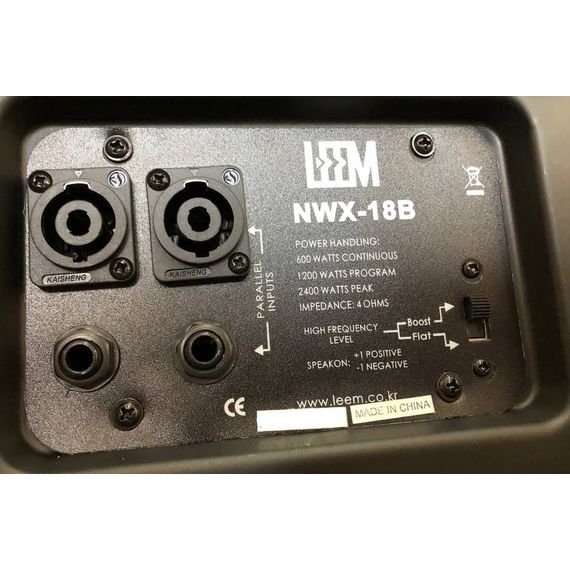 LEEM NWX-18B Сабвуфер пассивный, 600Вт.8 Ом.Корпус: ДВП, обивка ковер CARPET.
