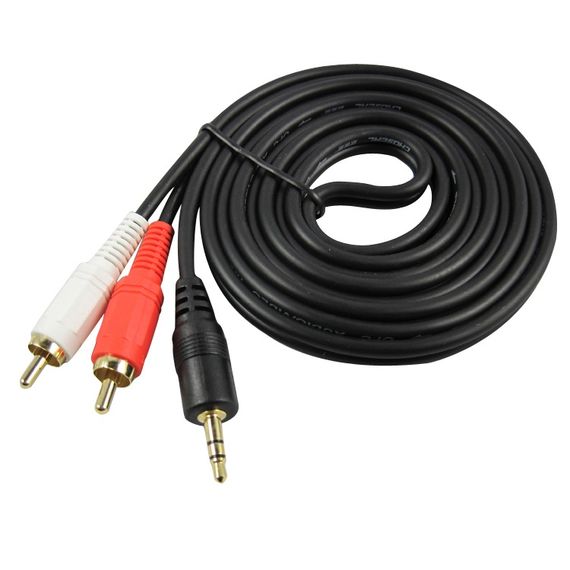 CHOSEAL EB3001T1D8 шнур коммутационный , джек 3,5 стерео - 2 тюльпана штекер , 1,8 метра , чёрный