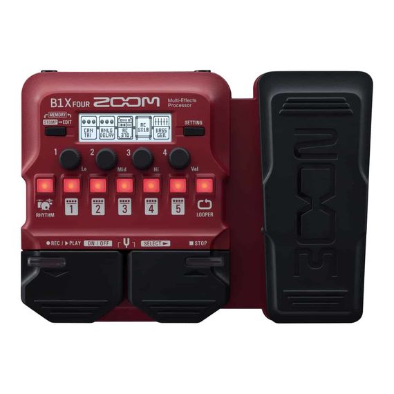 ZOOM B1X FOUR басовый процессор мультиэффектов с педалью экспрессии, работает с Guitar Lab