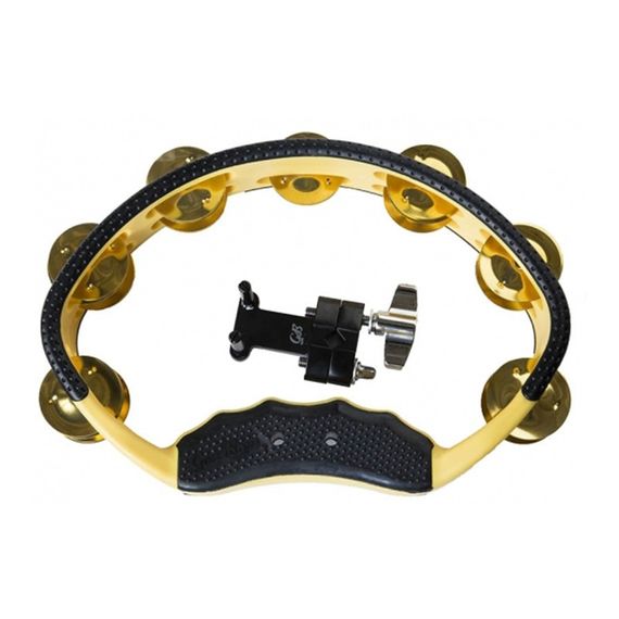 GON BOPS PTAMBR Tambourine тамбурин с креплением для Hi-Hat, пластик, желтый цвет, латунные бубенцы