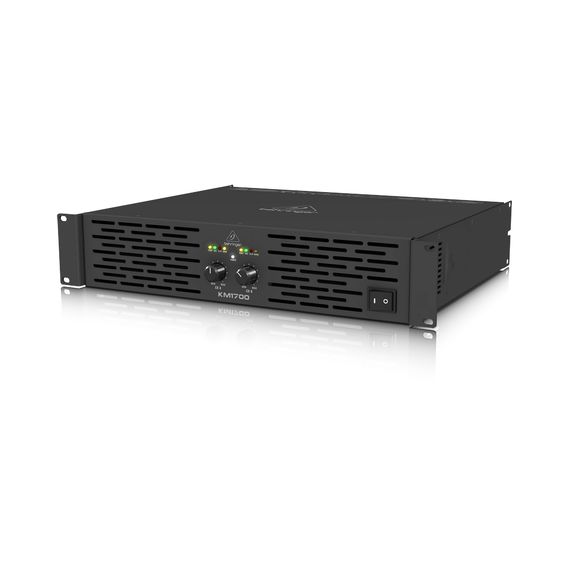 BEHRINGER KM1700 усилитель 2-канальный. Мощность (на канал): 800Вт•4Ω, 500Вт•8Ω, мост 1700Вт•4Ω, XLR/Jack, клеммный зажим+Speakon, лимитер