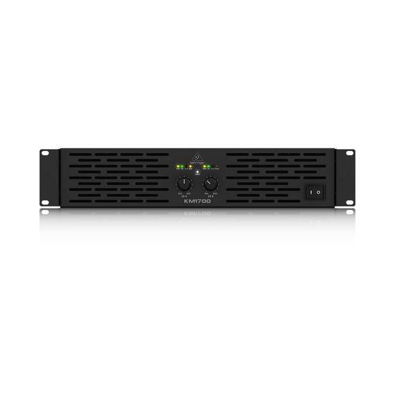 BEHRINGER KM1700 усилитель 2-канальный. Мощность (на канал): 800Вт•4Ω, 500Вт•8Ω, мост 1700Вт•4Ω, XLR/Jack, клеммный зажим+Speakon, лимитер