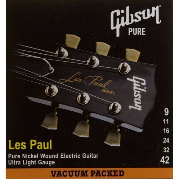 GIBSON SEG-LP9 LES PAUL PURE NICKEL WOUND 009-042 струны для электрогитары